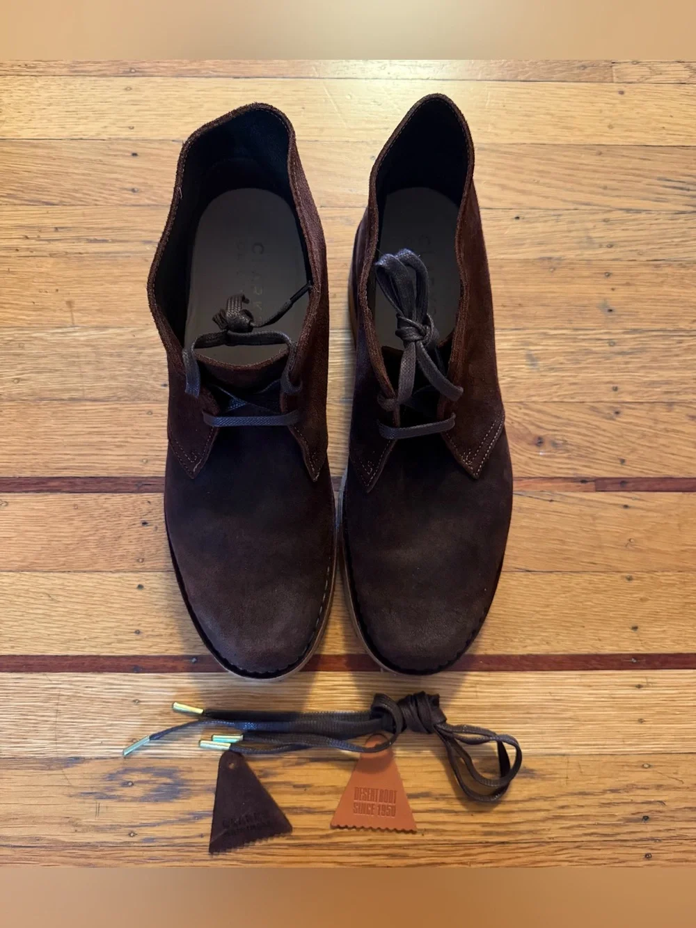Clarks Brown Suede Desert Boots - Lace-Up Chukka